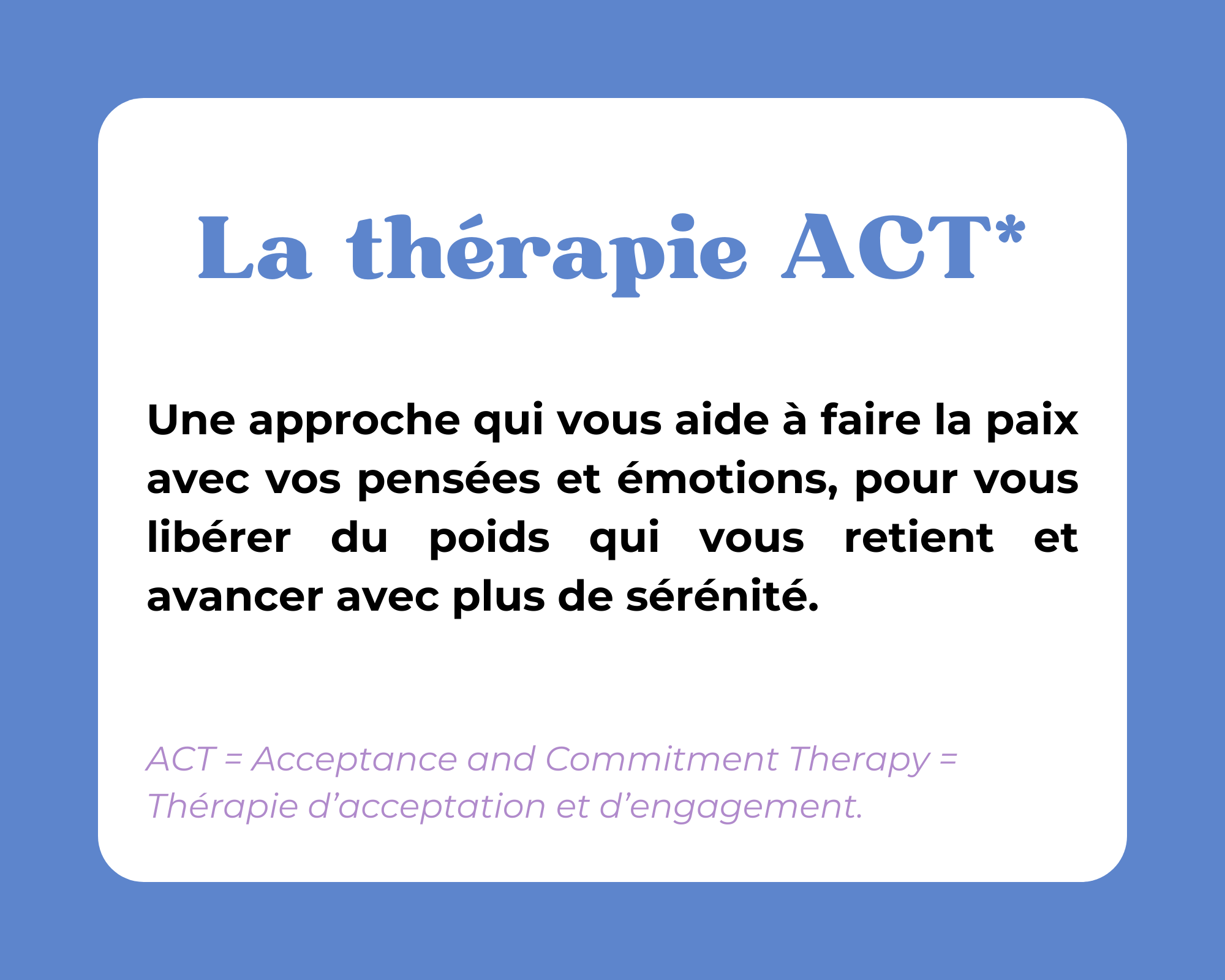 thérapie ACT - thérapie d'acceptation et d'engagement