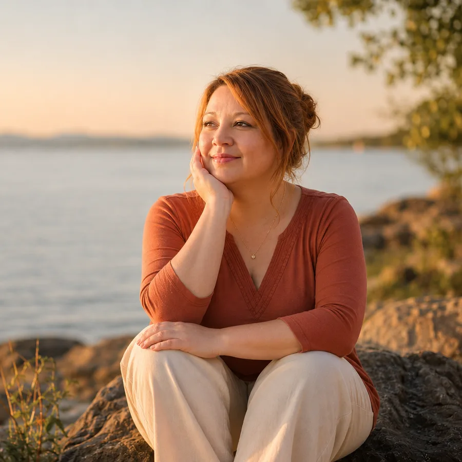 Fanny Reder au bord de l’eau, au moment de la création du CAP
