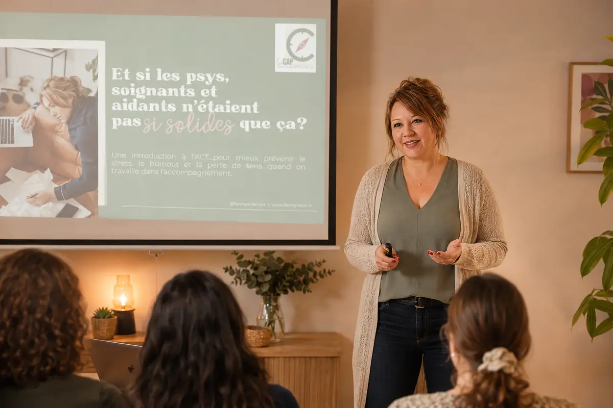 Fanny Reder anime une formation en prévention des risques psychosociaux